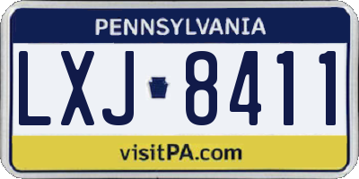 PA license plate LXJ8411