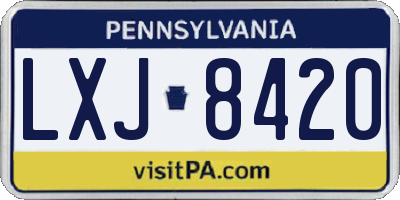 PA license plate LXJ8420