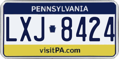 PA license plate LXJ8424
