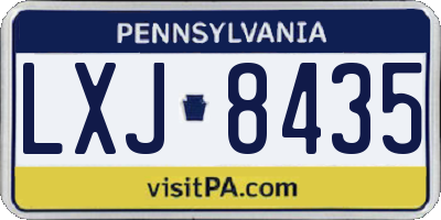 PA license plate LXJ8435