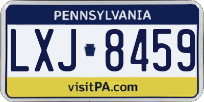 PA license plate LXJ8459