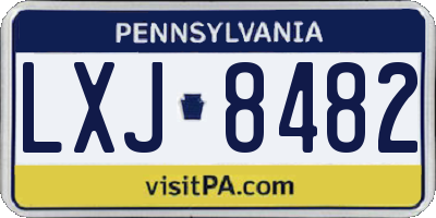 PA license plate LXJ8482