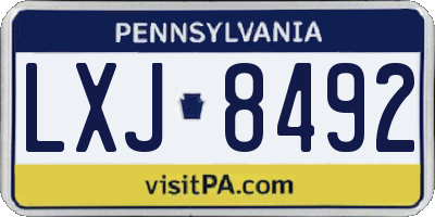 PA license plate LXJ8492