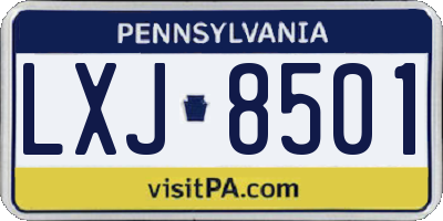 PA license plate LXJ8501