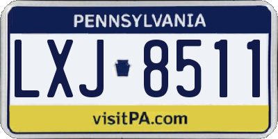 PA license plate LXJ8511