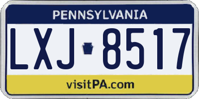 PA license plate LXJ8517