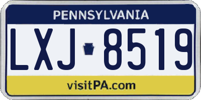 PA license plate LXJ8519