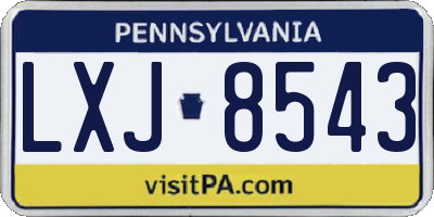 PA license plate LXJ8543