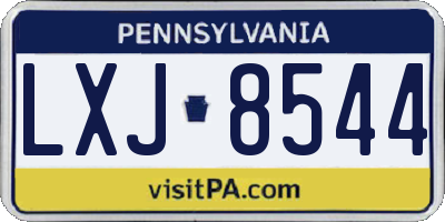 PA license plate LXJ8544
