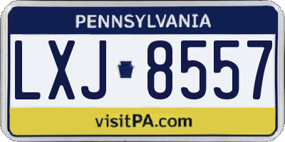 PA license plate LXJ8557