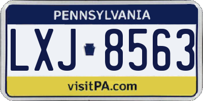 PA license plate LXJ8563