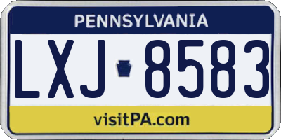 PA license plate LXJ8583