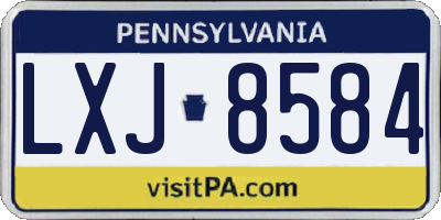 PA license plate LXJ8584