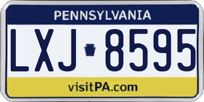 PA license plate LXJ8595