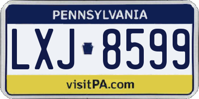PA license plate LXJ8599