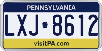 PA license plate LXJ8612
