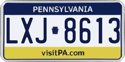 PA license plate LXJ8613