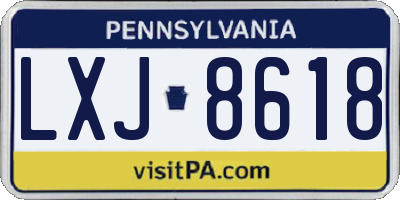 PA license plate LXJ8618