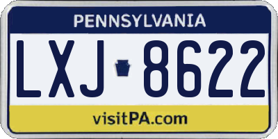 PA license plate LXJ8622