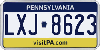 PA license plate LXJ8623