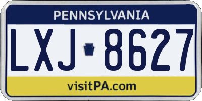 PA license plate LXJ8627