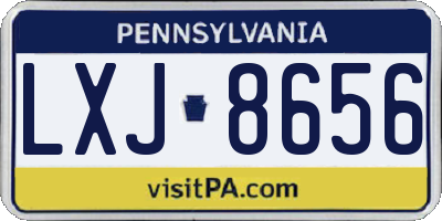 PA license plate LXJ8656