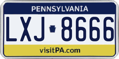 PA license plate LXJ8666