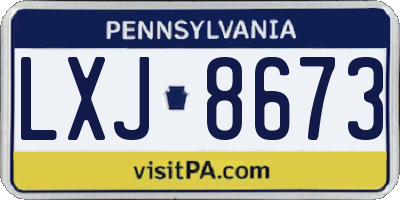 PA license plate LXJ8673