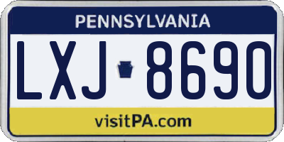 PA license plate LXJ8690