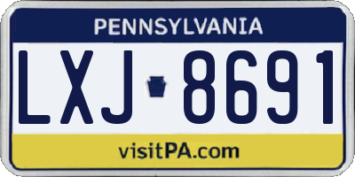 PA license plate LXJ8691