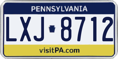 PA license plate LXJ8712