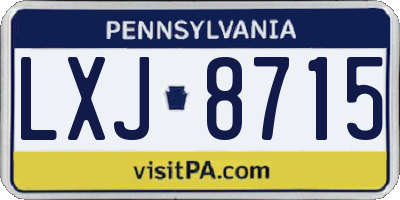 PA license plate LXJ8715