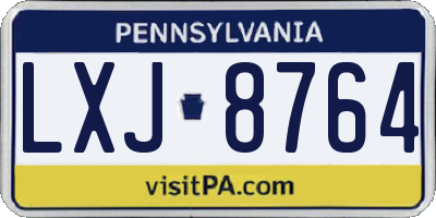 PA license plate LXJ8764