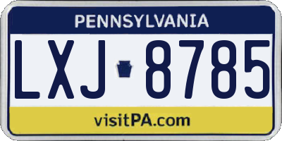 PA license plate LXJ8785