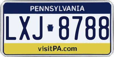 PA license plate LXJ8788
