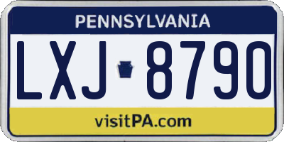 PA license plate LXJ8790