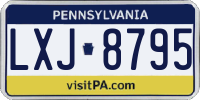 PA license plate LXJ8795