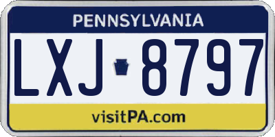 PA license plate LXJ8797