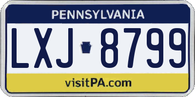 PA license plate LXJ8799