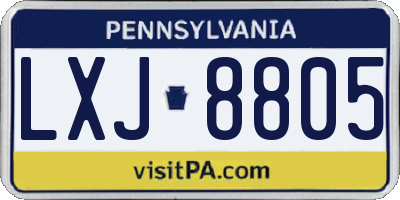 PA license plate LXJ8805