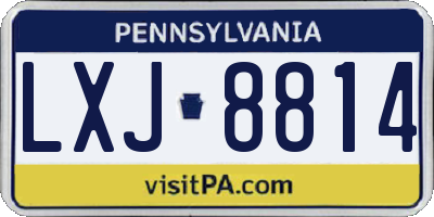 PA license plate LXJ8814