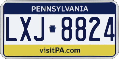 PA license plate LXJ8824