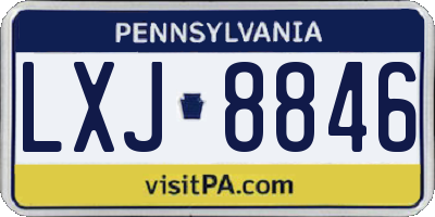 PA license plate LXJ8846