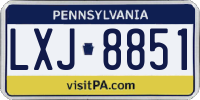 PA license plate LXJ8851