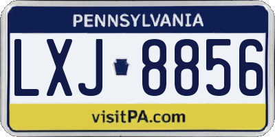 PA license plate LXJ8856