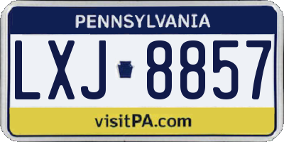 PA license plate LXJ8857