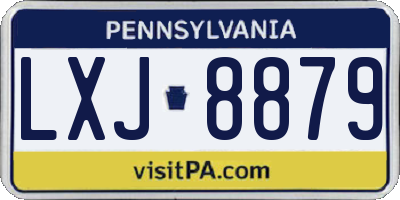 PA license plate LXJ8879