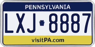 PA license plate LXJ8887