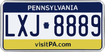 PA license plate LXJ8889