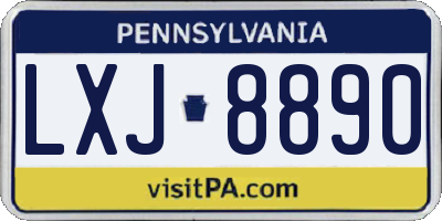 PA license plate LXJ8890